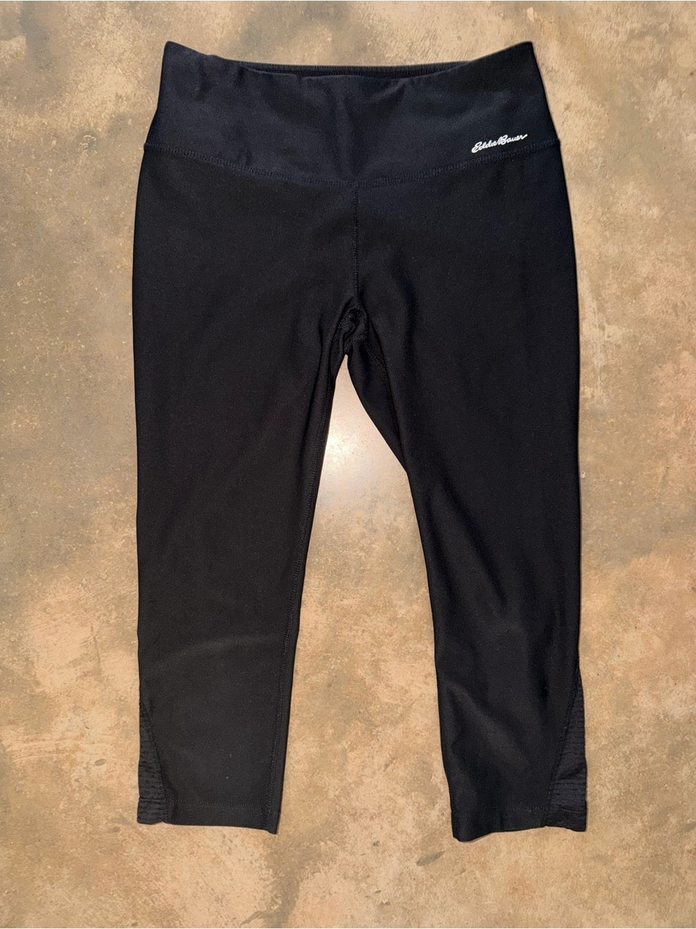 Eddie Bauer Black High Rise Capri Leggings Mesh Panel Athletic S Workout Outdoor